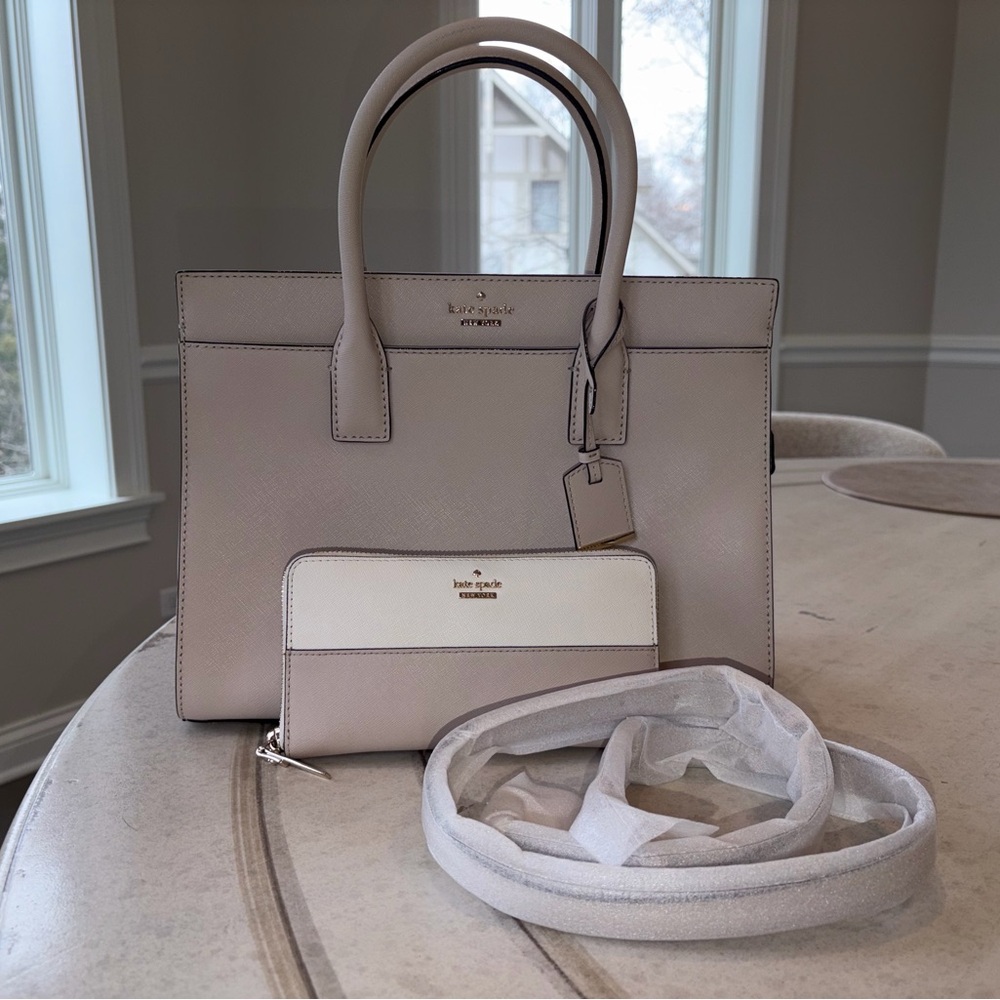 Kate Spade Blush Leather Hangbag with Matching Wallet